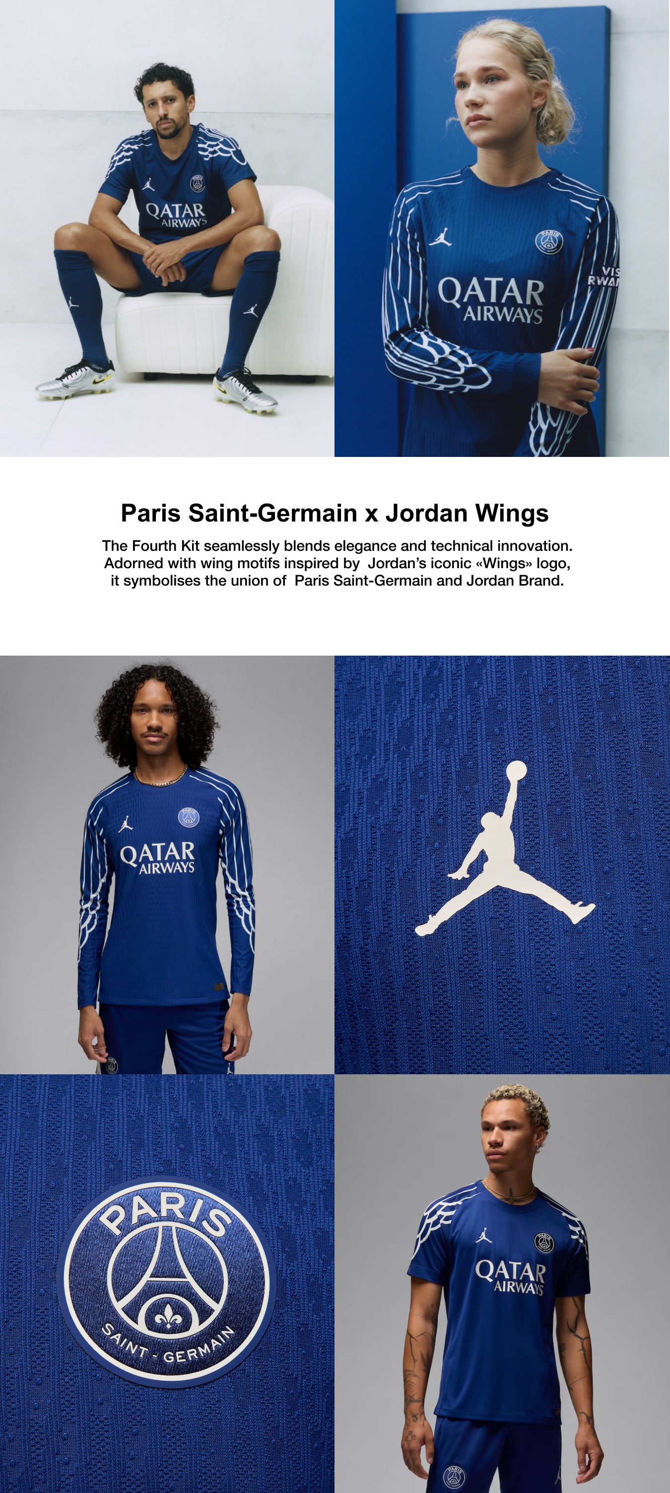 PSG Jordan Fourth Stadium Shirt 2024-25 - Long Sleeve - Kids with